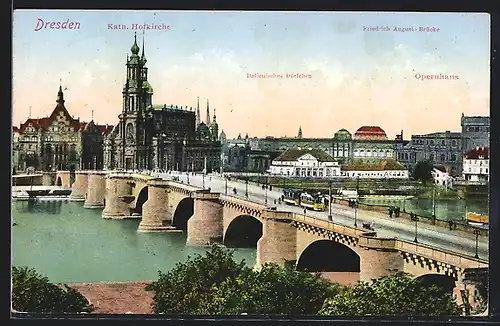 AK Dresden-Altstadt, Friedrich-August-Brücke