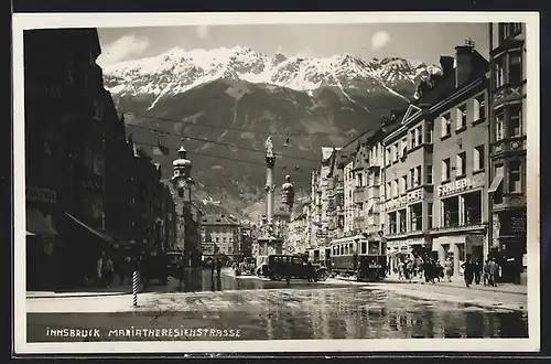 AK Innsbruck, Mariatheresienstrasse mit Strassenbahn