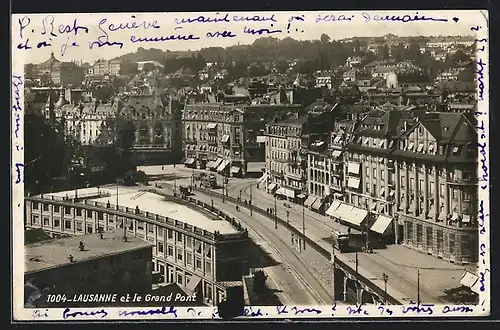 AK Lausanne, Strassenbahn auf der Grand Pont