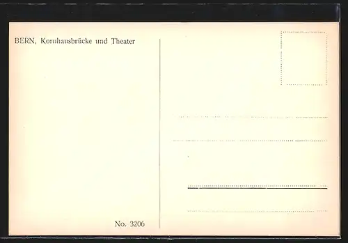 AK Bern, Strassenbahn auf der Kornhausbrücke, mit Theater