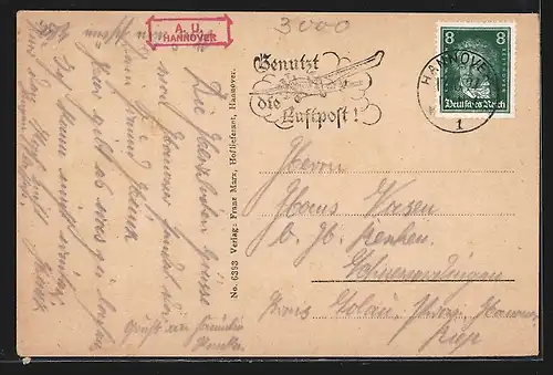 AK Hannover, Wasserkunst mit Strassenbahn