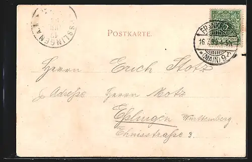 AK Frankfurt a. M., Kaiserstrasse mit Blumengeschäft L. Hirsch und Strassenbahn