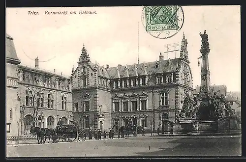 AK Trier, Kornmarkt mit Rathaus