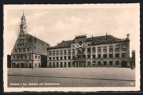 AK Zwickau i. Sa., Rathaus und Gewandhaus