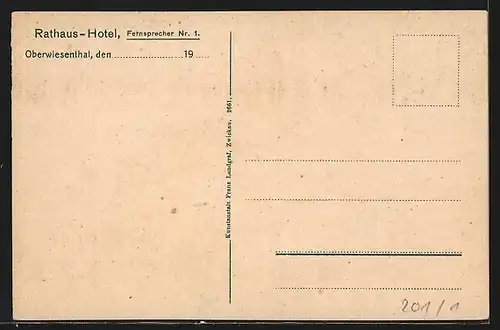 AK Oberwiesenthal, Blick zum Rathaus-Hotel