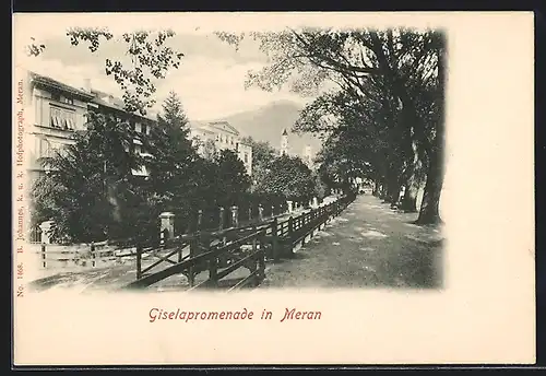 AK Meran, Partie an der Giselapromenade