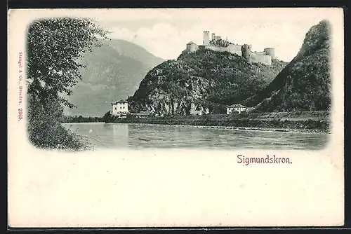 AK Sigmundskron, Teilansicht mit Burg