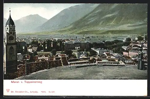 AK Meran, Ansicht vom Tappeinerweg