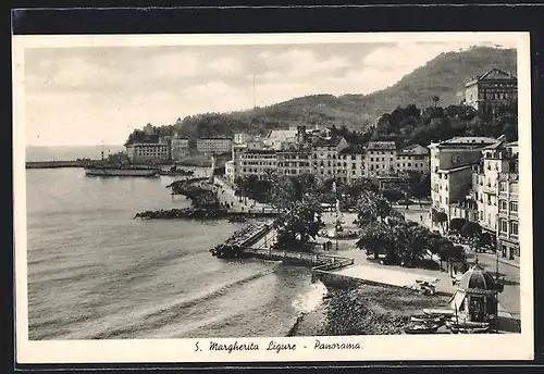 AK S. Margherita Ligure, Küstenpanorama bei Wellengang