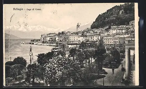 AK Bellagio, Lago di Como, Panoramablick nach der Kirche