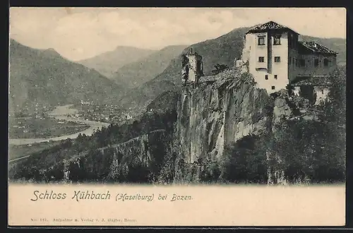 AK Bozen, Motiv mit Schloss Kühbach / Haselburg