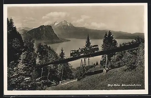 AK Rigi, Rigi-Bahn auf der Schnurtobelbrücke