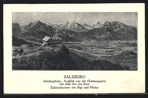 AK Salzburg, Gaisbergbahn: Ausblick von der Gaisbergspitze