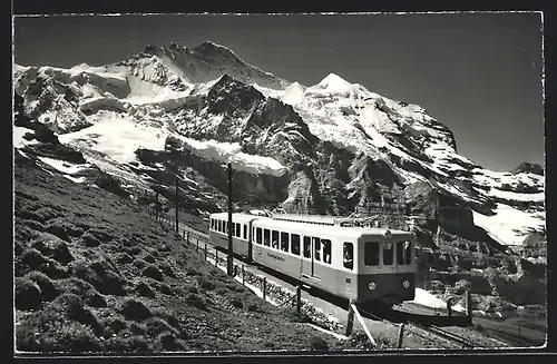 AK Jungfraubahn, Kl. Scheidegg, Jungfraujoch, Jungfrau und Silberhorn, Bergbahn