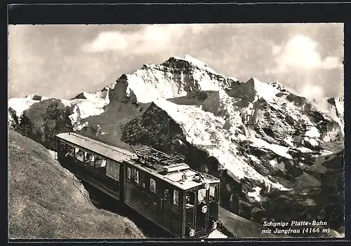 AK Bergbahn mit Jungfrau auf der Schynige Platte