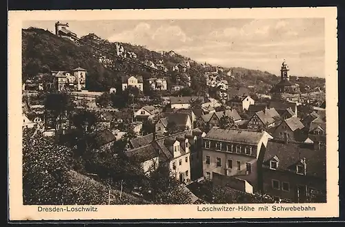 AK Dresden-Loschwitz, Loschwitzer Höhe mit Schwebebahn