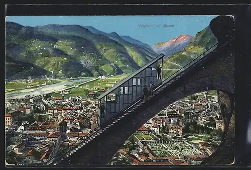 AK Bozen, Virglbahn mit Treppe