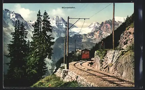 AK Bergpanorama mit Mürrenbahn