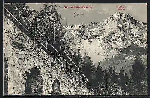 AK Wengernalpbahn mit Blick auf den Breithorn