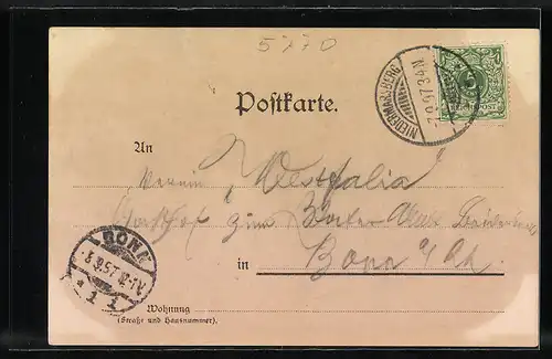 Lithographie Arnsberg / Westf., Glockenthurm, Kaiserpförtchen, Ehmsen-Denkmal