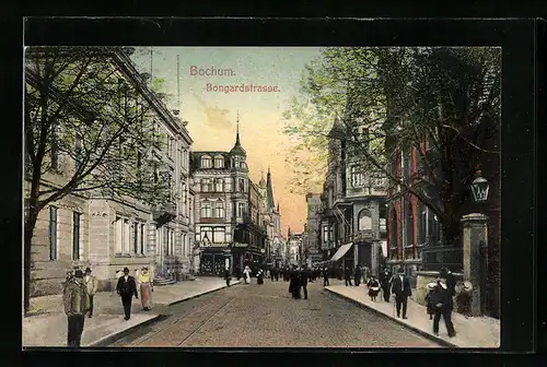 AK Bochum, Abendstimmung in der Bongardstrasse