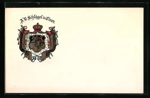 AK Studentenwappen der A. V. Schlägel u. Eisen