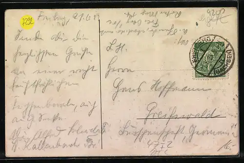 AK Freiberg / Sachsen, Studentenwappen der Burschenschaft Germania