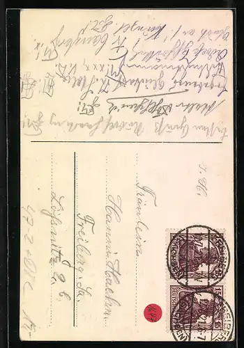 AK Freiberg / Sachsen, MVFG Studentenwappen in blau und weiss