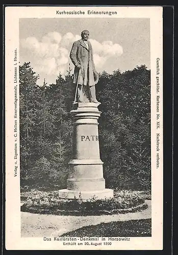 AK Horschowitz, Kurfürst-Wilhelm von Hanau-Denkmal