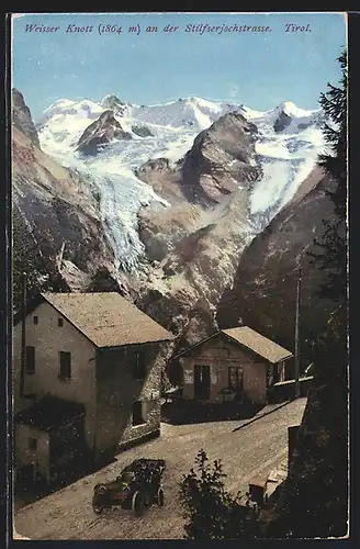 AK Weisser Knott, Blick auf die Station aan der Stifterjochstrasse