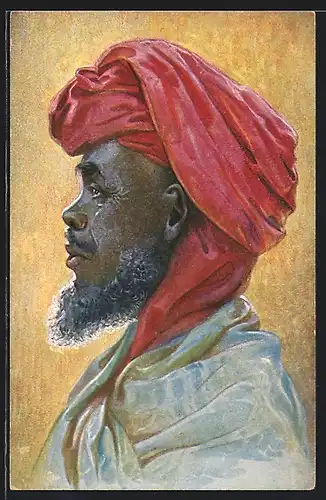 AK Ostafrika, Portrait eines Arabers