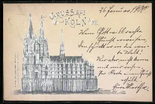 AK Köln a. Rh., Ansicht vom Dom
