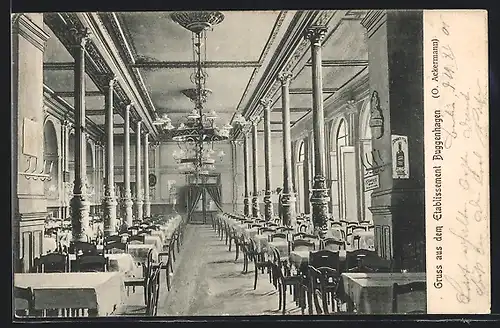 AK Berlin-Kreuzberg, Gasthaus Etablisssement Buggenhagen, Moritzplatz, Innenansicht