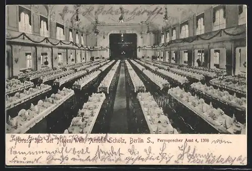 AK Berlin-Neukölln, Gaststätte Neue Welt A. Scholz, Innenansicht Saal