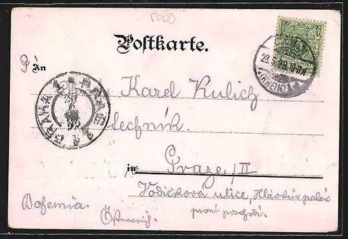 Lithographie Köln-Neustadt, Café-Restaurant Ulrepforte, Hohenstaufenring, St. Aposteln