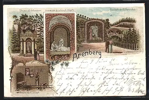 Lithographie Arenberg, Christus als Gebundener, Werkstätte des Hl. Joseph