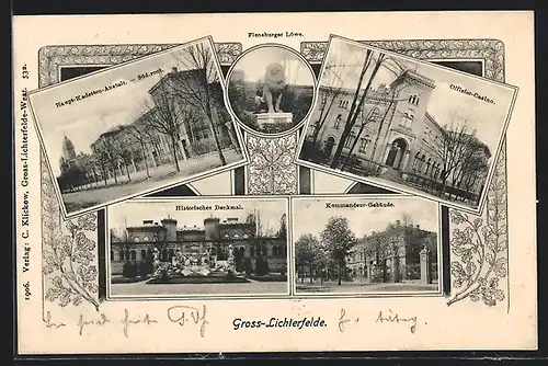 AK Berlin-Gross-Lichterfelde, Offizier-Casino, Kommandeur-Gebäude, Historisches Denkmal