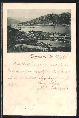 AK Tegernsee, Gesamtansicht aus der Vogelschau