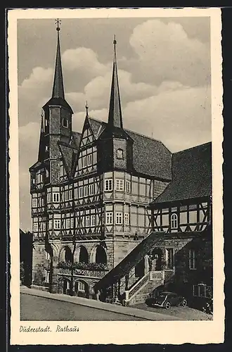 AK Duderstadt, Rathaus mit Strasse