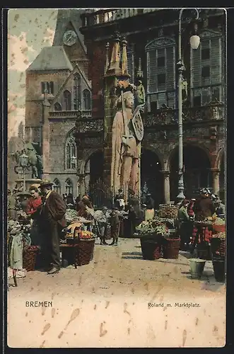 AK Bremen, Roland a. Marktplatz