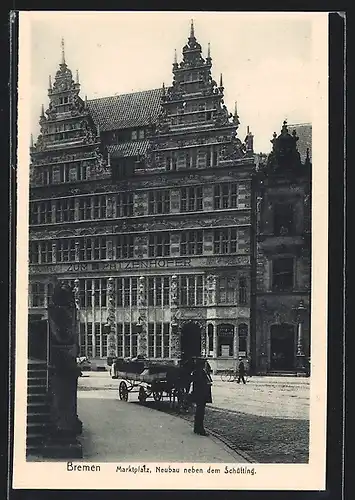 AK Bremen, Marktplatz, Neubau neben dem Schütting