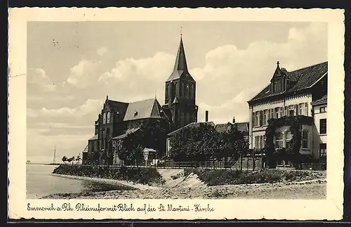 AK Emmerich a. Rh., Rheinufer mit St. Martini-Kirche