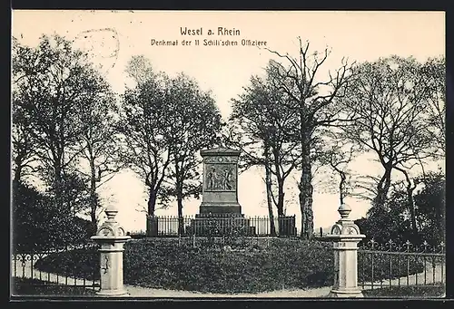 AK Wesel a. Rhein, Denkmal der 11 Schill`schen Offiziere