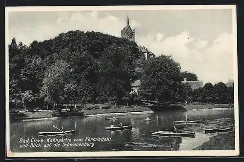 AK Bad Cleve, Kahnpartie vom Kermisdahl, Schwanenburg
