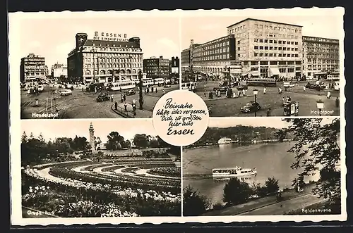 AK Essen, Handelshof, Hauptpost, Gruga-Park, Baldeneysee