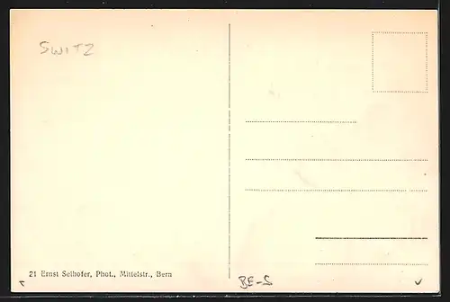 AK Bern, Kirchenfeldbrücke mit Strassenbahn und Bundesgebäude