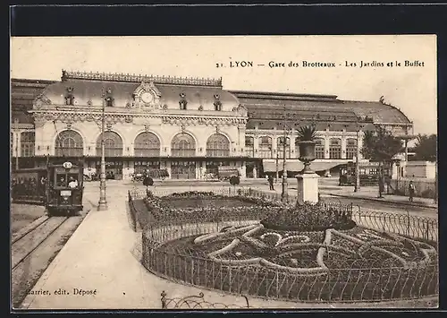 AK Lyon, Gare des Brotteaux, Les Jardins et le Buffet, Anlagen am Bahnhof