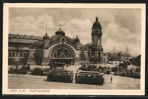 AK Köln, Hauptbahnhof mit Strassenbahn