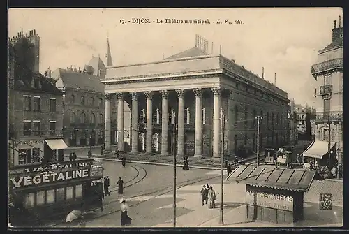 AK Dijon, Strassenbahn am Théatre municipal