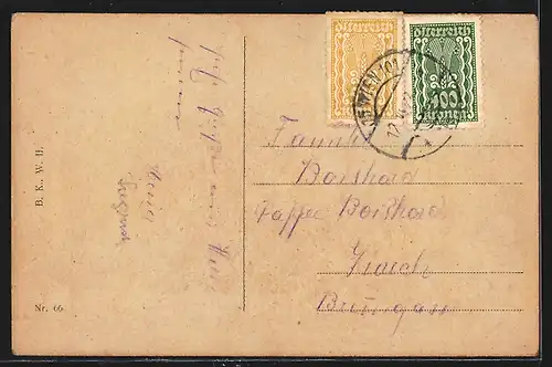 AK Wien, Strassenbahn in der Mariahilferstrasse mit Centralpalast